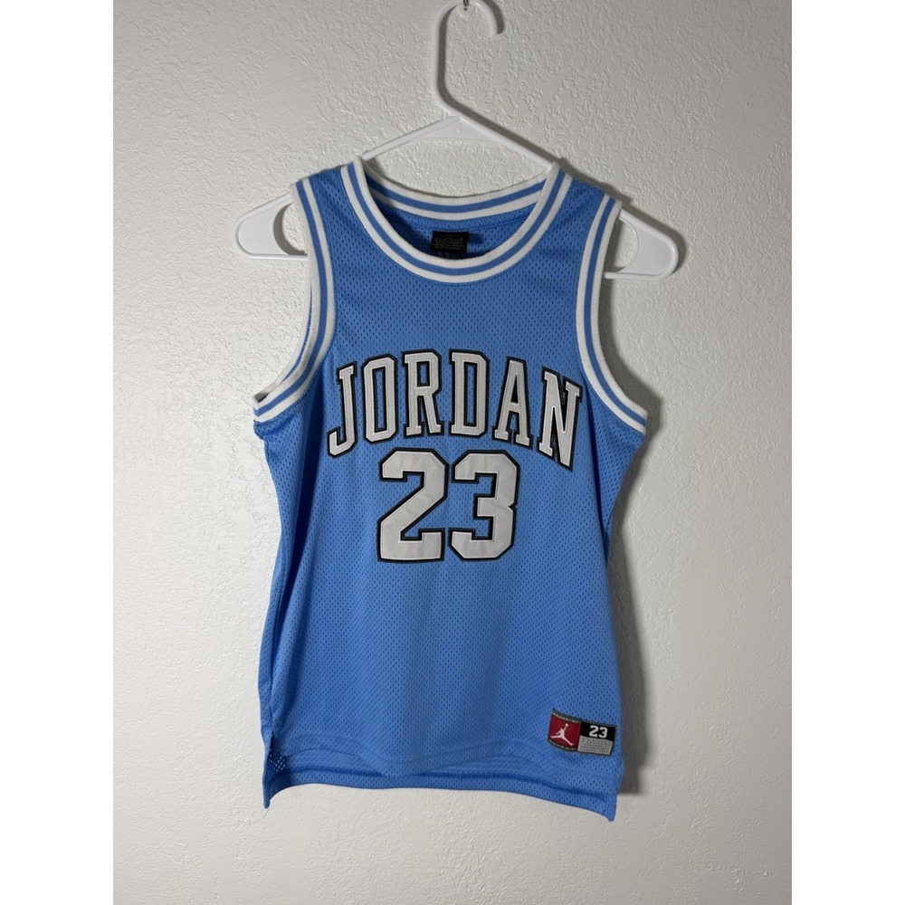 Jordan Jersey Youth M 10-12 Years Old #23 University Blue Jumpman Logo UNC